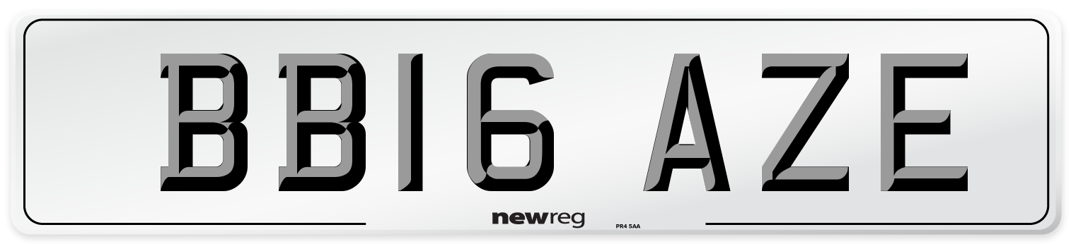 BB16 AZE Number Plate from New Reg